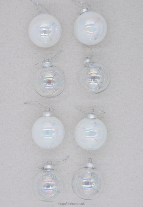 King of Christmas Bubbles Glass Ornament Set (8 Pack) 82FF137 Accessories