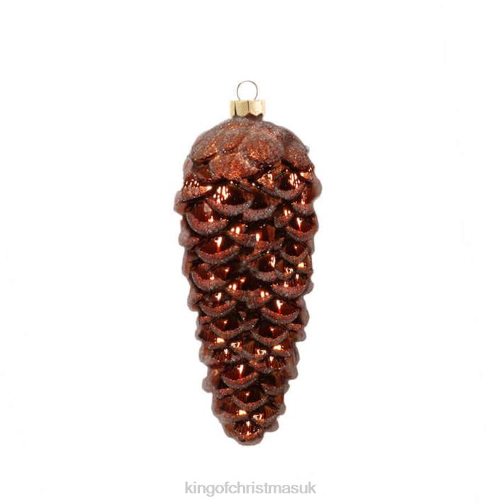 King of Christmas Pinecone Glass Ornament (4 Pack) 82FF148 Accessories