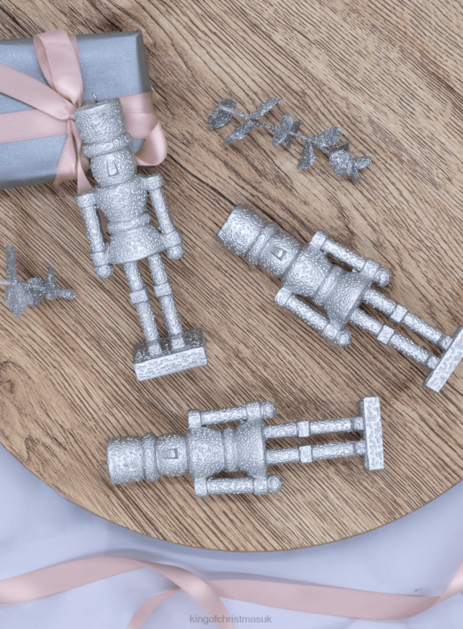 King of Christmas Silver Nutcracker Glass Ornament Set (6 Pack) 82FF124 Accessories