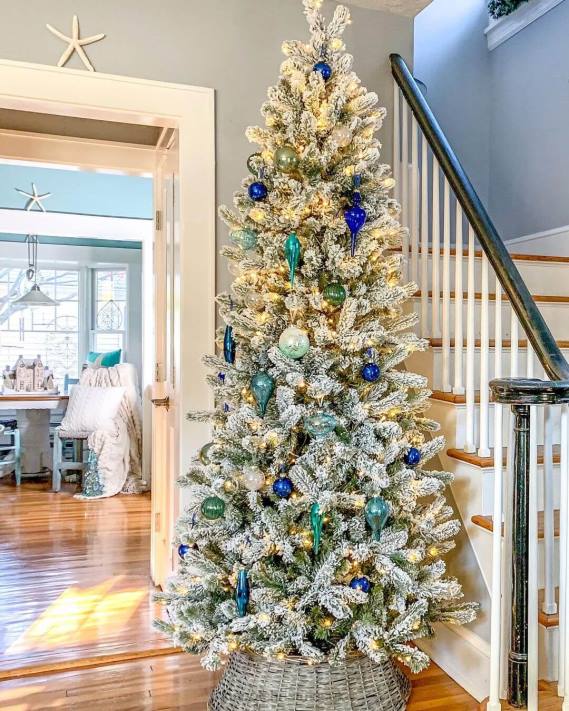 King of Christmas Snowflake 15-Piece Glass Ornament Set (Blue) Limited Edition 82FF145 Accessories