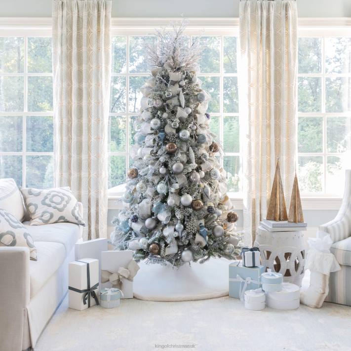 King of Christmas Winter Wonderland 15-Piece Glass Ornament Set (Blue and Gray) 82FF114 Accessories