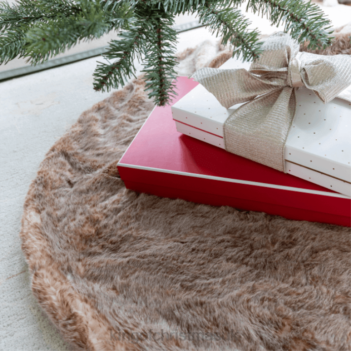 King of Christmas 60" Granite Faux Fur Tree Skirt 82FF155 Accessories