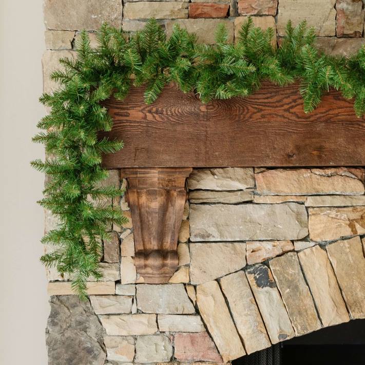 King of Christmas 9' x 12" Yorkshire Fir Garland with Warm White LED Lights (Plug Operated) 82FF80 Accessories