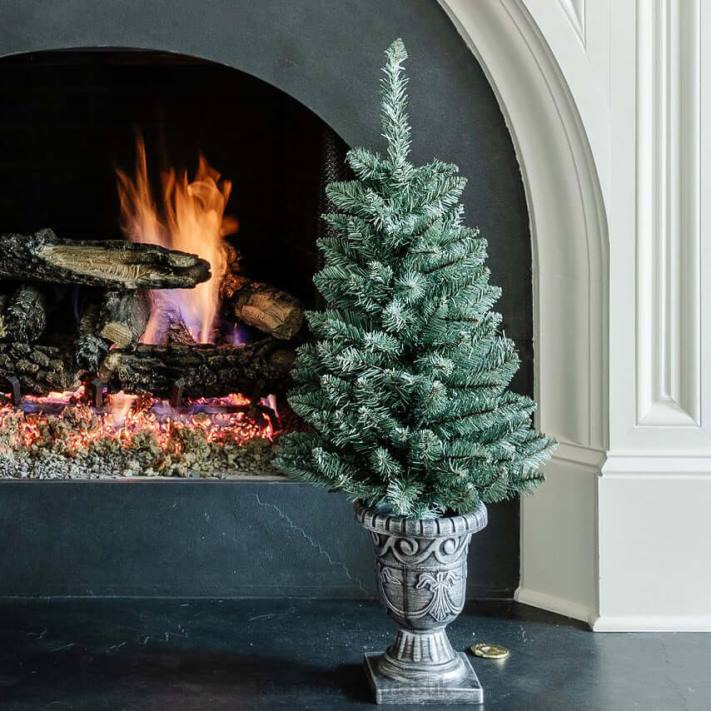 King of Christmas 3' Tribeca Spruce Blue Tabletop Tree with 70 Warm White LED (Battery Operated) 82FF101 Accessories