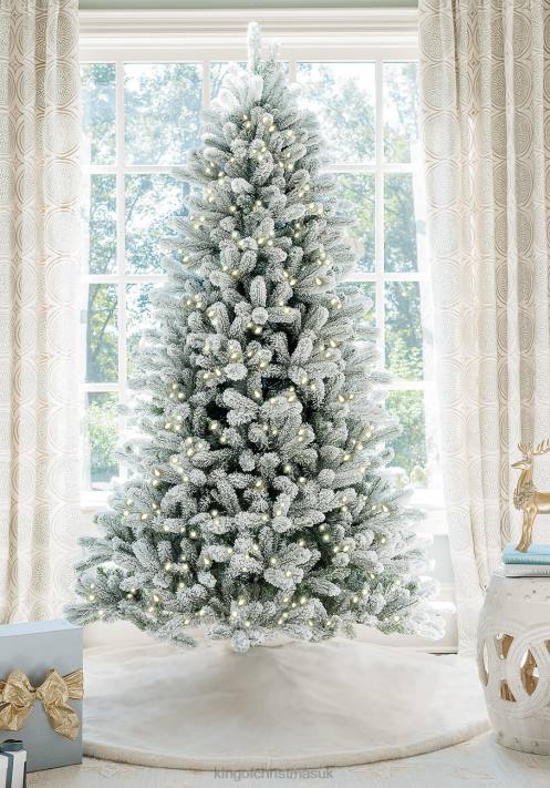 King of Christmas 7.5' Flock Artificial Christmas Tree with 800 Warm White LED Lights 82FF8 Accessories