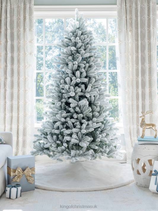 King of Christmas 7.5' Flock Artificial Christmas Tree with 800 Warm White LED Lights 82FF8 Accessories