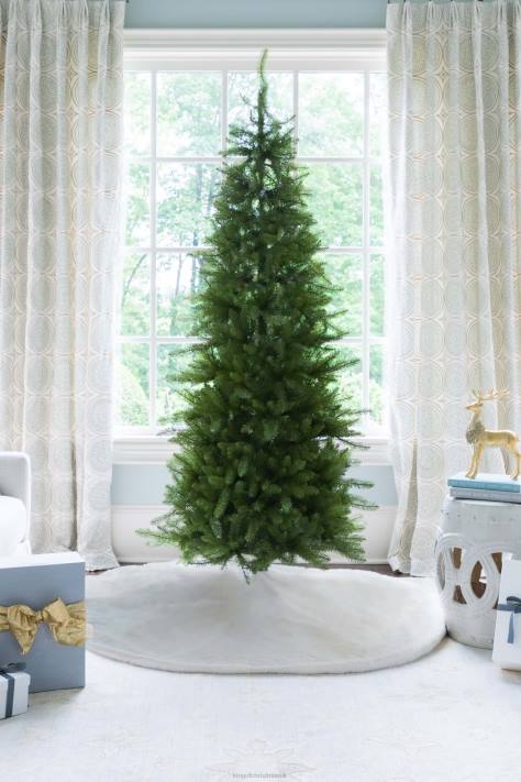 King of Christmas 7.5' Yorkshire Fir Slim Tree with Warm White LED Lights 82FF44 Accessories