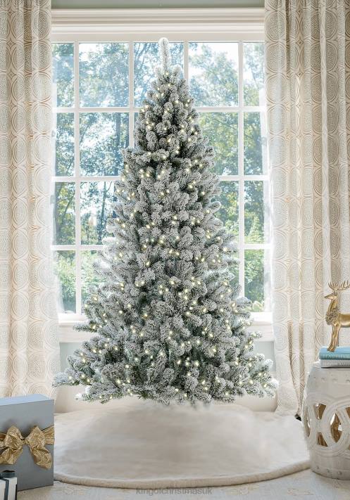 King of Christmas 7' Prince Flock Artificial Christmas Tree with 400 Warm White LED Lights 82FF3 Accessories