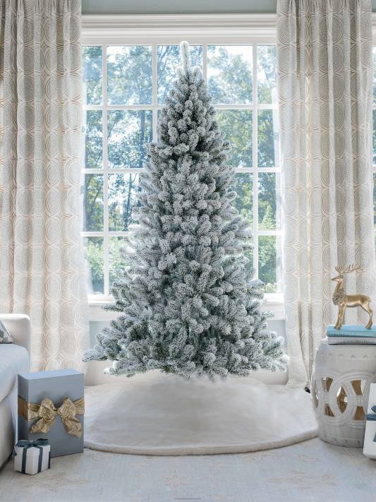 King of Christmas 7' Prince Flock Tree 400 Warm White Led Lights 82FF29 Accessories
