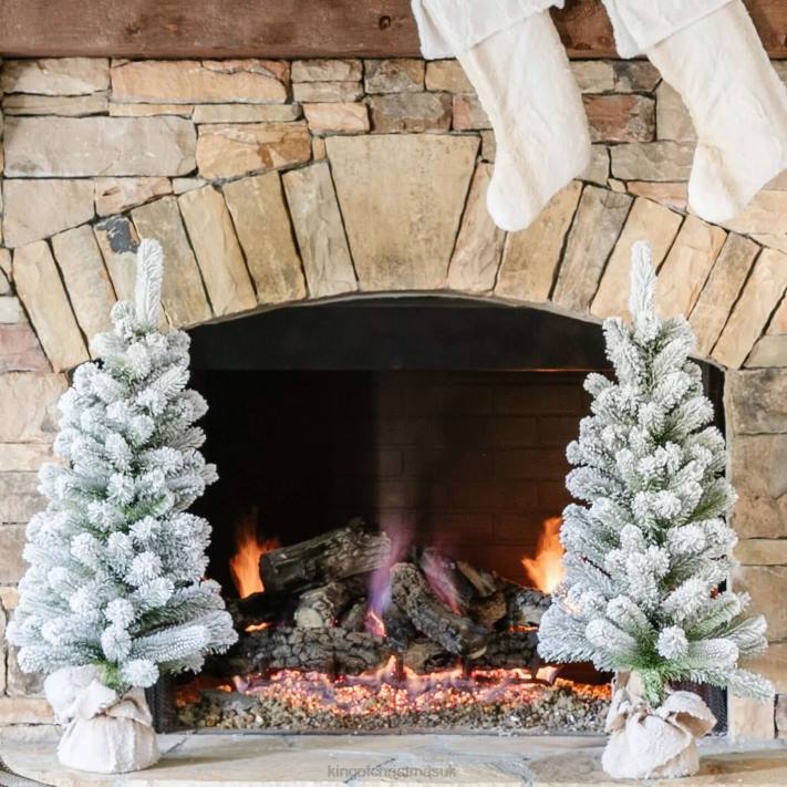 King of Christmas 3' Flock Artificial Christmas Tabletop Tree Unlit (set of 2) 82FF102 Accessories