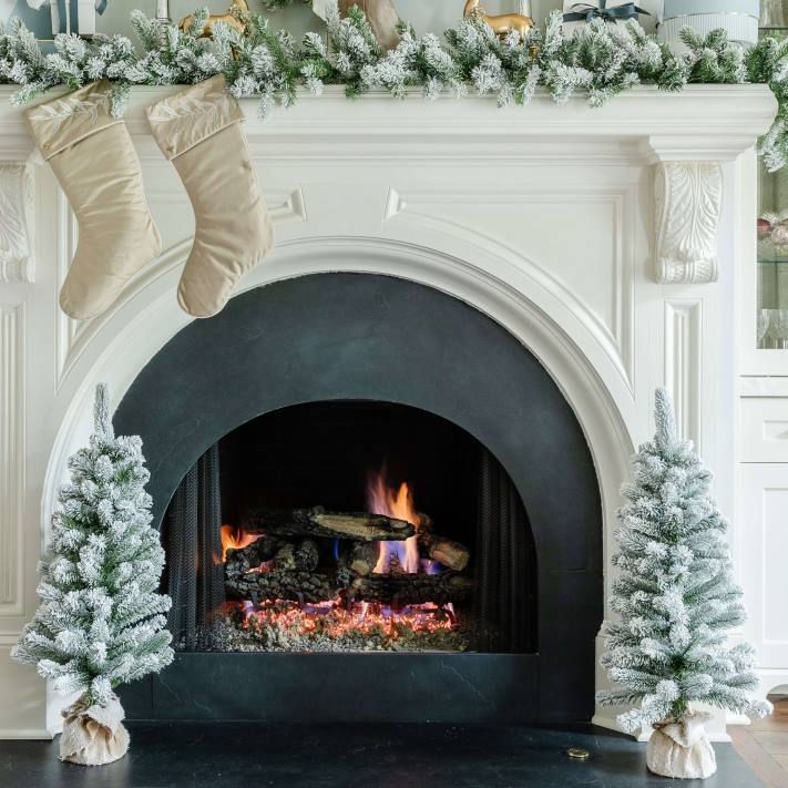 King of Christmas 3' Flock Artificial Christmas Tabletop Tree Unlit (set of 2) 82FF102 Accessories